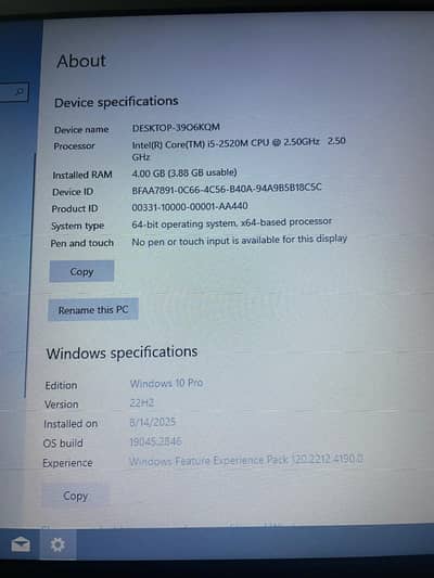 Dell i5 3rd generation laptop with original charger
