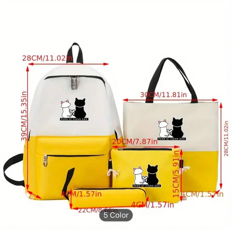 چائنہ امپورٹڈ بیگ یونیک بیگ سیٹ ہے 4 قسم کی ورائٹی  نہایت کم قیمت میں 5