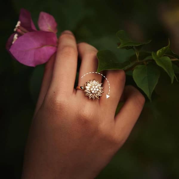 Sunflower Spinner Ring