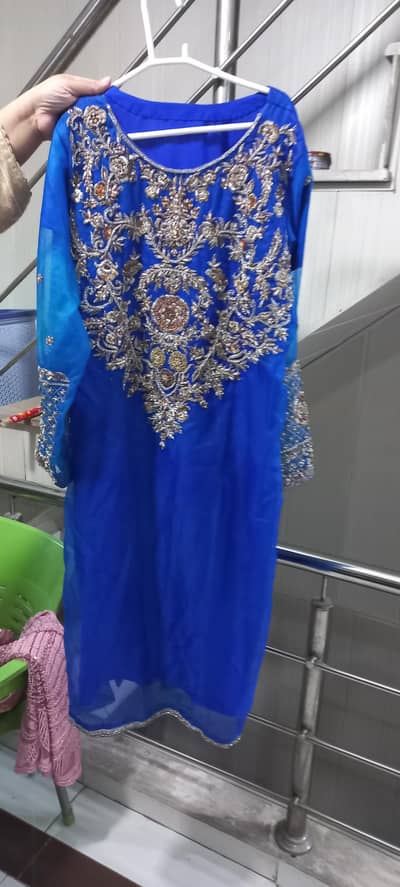 organza hand work suit 3pc