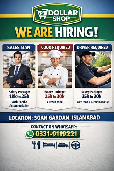 WE ARE HIRING – STAFF REQUIRED