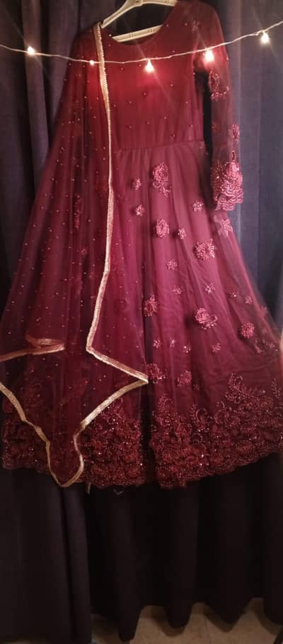 Title:chiffon & Net Ready-to-Wear Dress (Used – Excellent Condition)