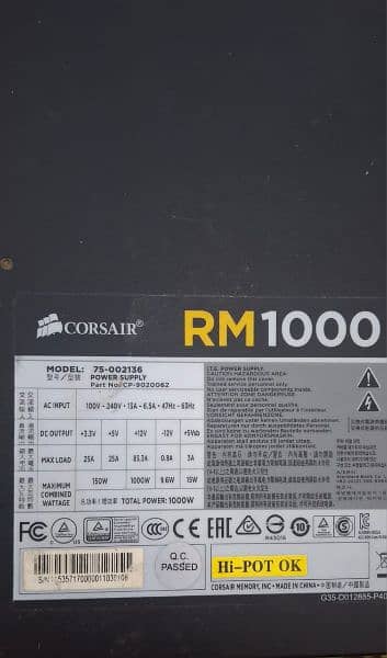 POWER SUPPLY CORSAIR RM1000