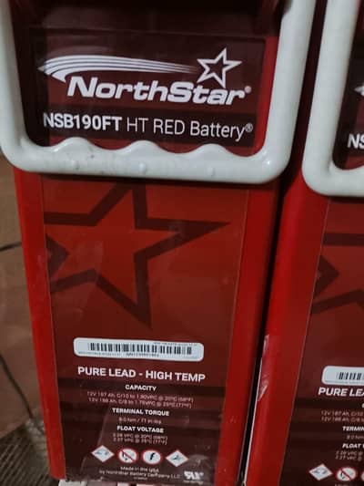 North Star 12V 190 Ampere dry batteries made in USA