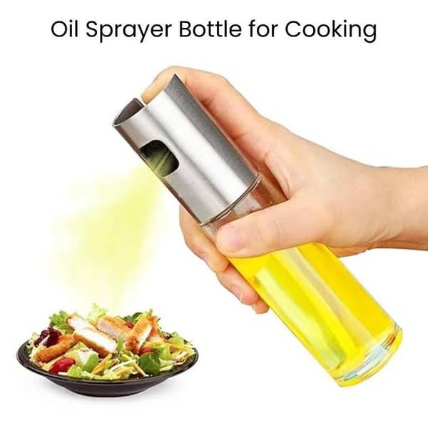 Oil Sprayer Bottle for Cooking - Glass Oil Spray Bottle - Oil Control for BBQ, Baking, Frying and Air Fryer - Reusable Oil Sprayer Pump