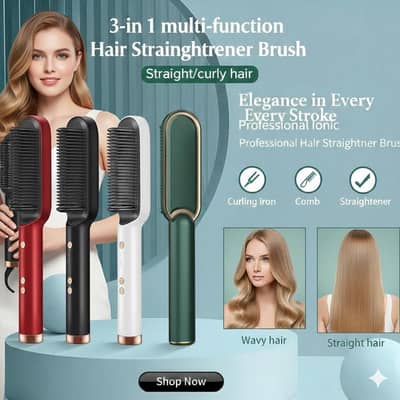 : Corded Electric Hair Straightener Brush