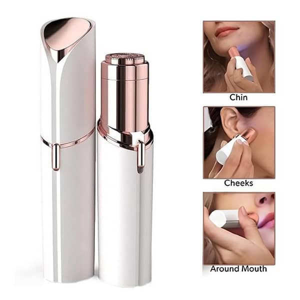 Flawless Facial Hair Remover - Facial Hair Removal Machine for Women - Painless Hair Trimmer for Eyebrows, Lips, Nose and Chin - USB Charging with LED Light for Precise Trimming