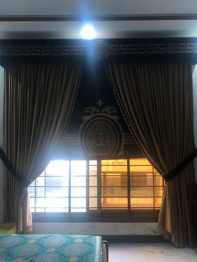 Pure Velvet Curtain with Blind for 9x9 Windows