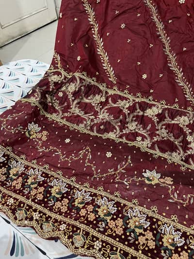 Deep Maroon Bridal Lehnga Set – Heavy Embroidery