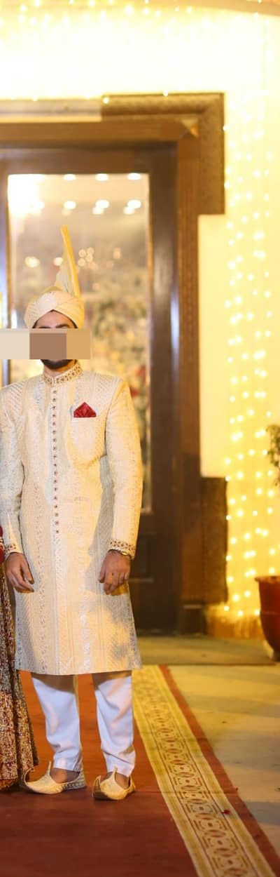 Premoum Quality Light Golden sherwani for groom