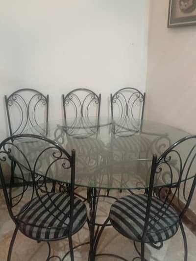 iron glass dinning table