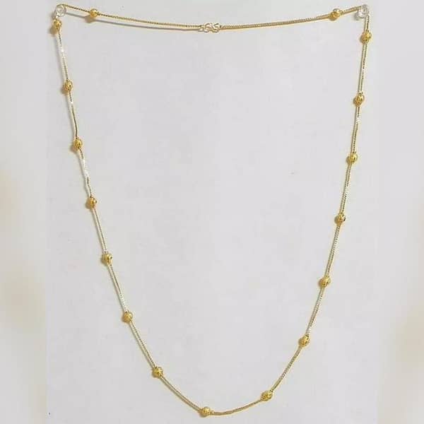 Gold Plated Traditional Indian Ball Chain Necklace for Women
