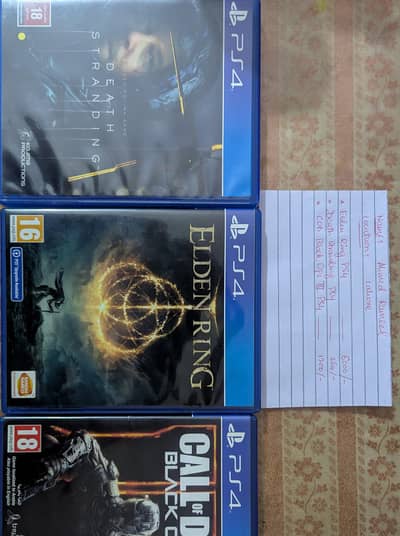 Ps4 games Elden Ring, COD black ops 3, Death Stranding