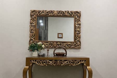 Complete Sofa Set 2+2+1 with Console, Mirror & Table