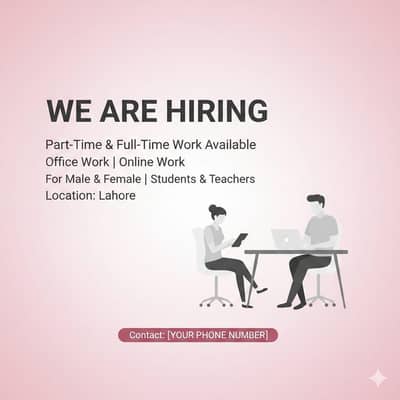 Online Work And Office Available For Males And Females