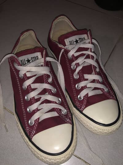 Red converse all stars shoes