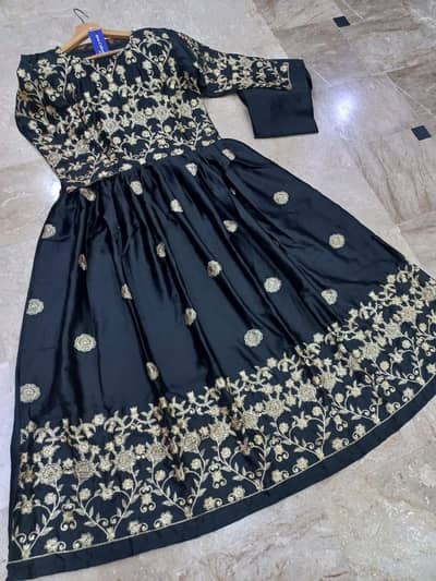 front boarder sleeves embroidery with handwork long maxi  long 2piece