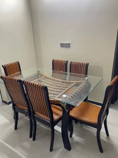 Dining table for sale 6 chairs wood