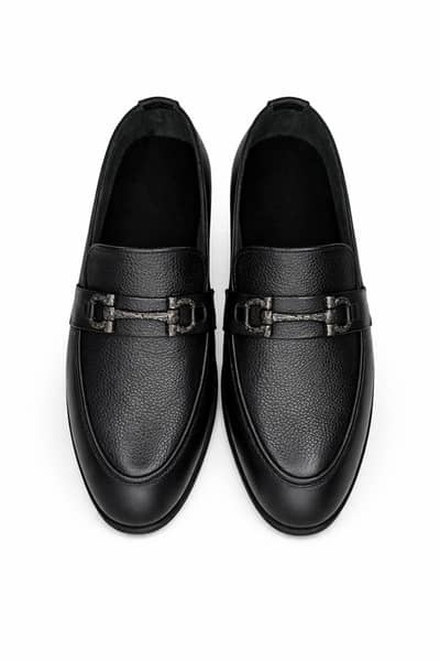 Men's Black Leather Loafer  Genvien Leather
