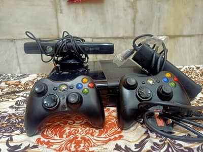 Xbox 360 E-SLIM JAILBREAK WITH KINECT ABD 2 WIRELESS CONTROLLER