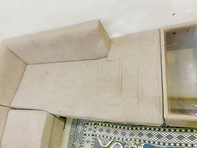 L-Shape 7 Seater Sofa for Sale – Jute Fabric