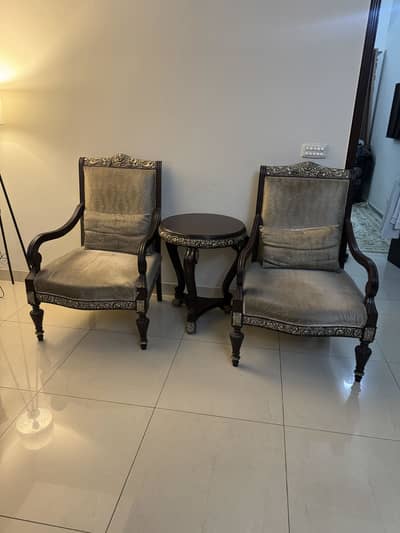 Chair and table set.