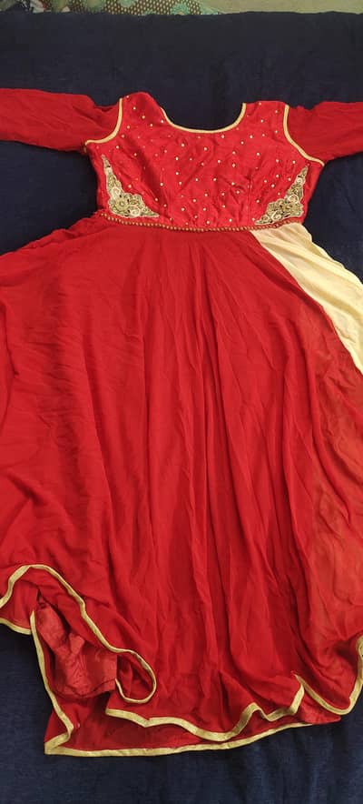 Red Embellished Party Frock