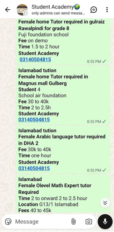 female Arabic language & Olevel arabic tutor required (03140504815)