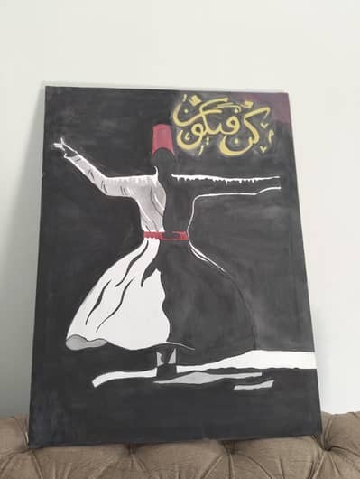 handmade canvas sufi painting 