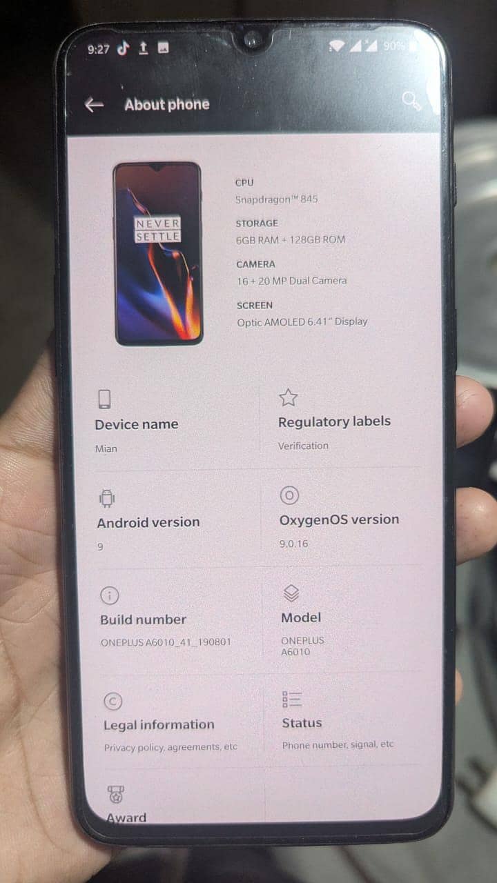 OnePlus 6t 0