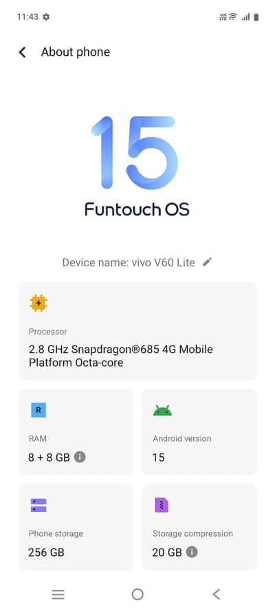 vivo v 60 lite 8+8/258