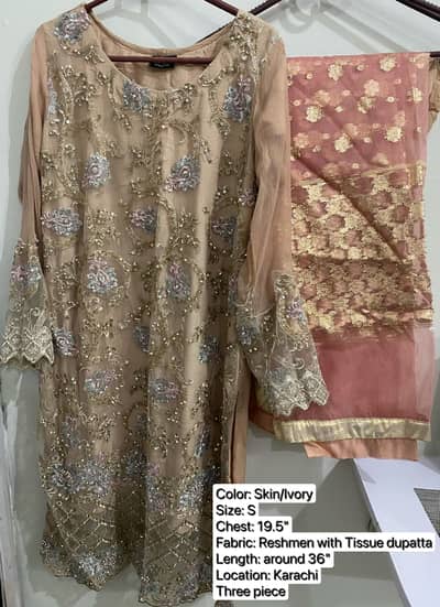 New Unstitched Fancy Semi formal Party wear Dresses 3pc for Sale