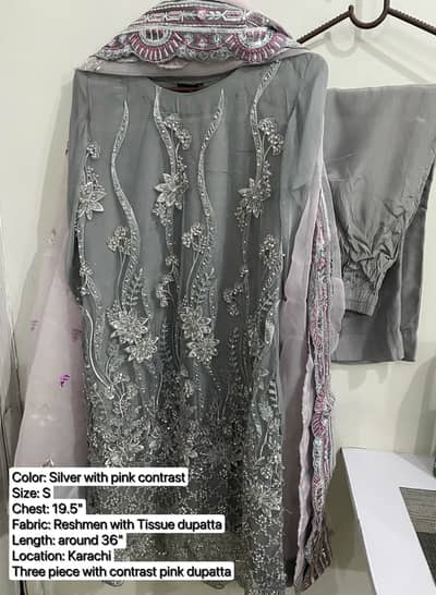 New Unstitched Fancy Semi formal Party wear Dresses 3pc for Sale