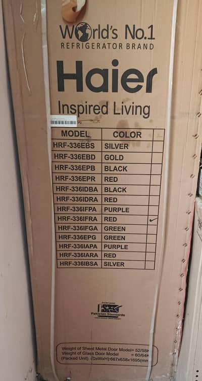 Haier 336IFRA Fridge – Completely Unused, Factory Packed