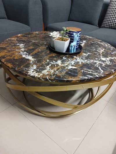 Brown pure marble table