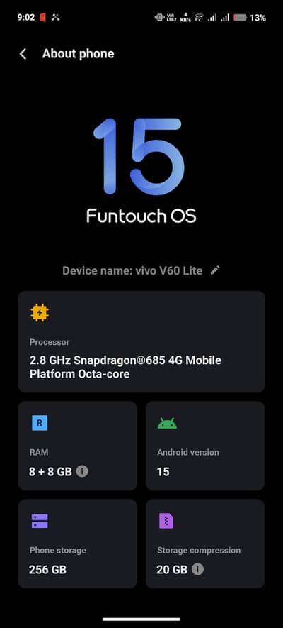 vivo V60 lite 256 gb brand new