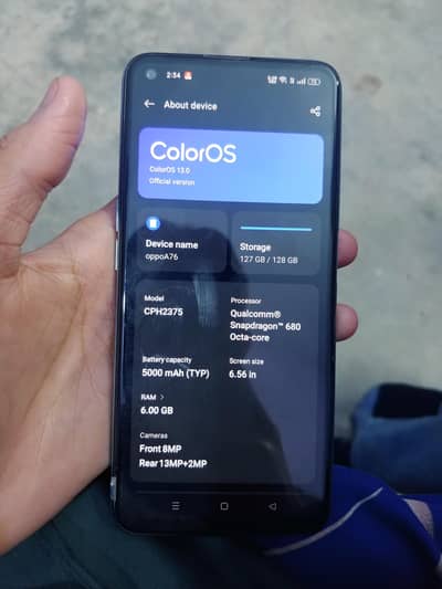 oppo a76 with box pta approved 10/8 condition all ok h set