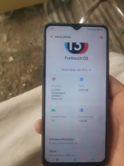 vivo y51s ofical aprove 8 128gb  read add