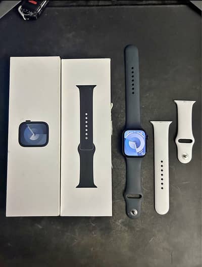 Apple watch series 9 (GPS) 45mm midnight aluminium case with 3 strap