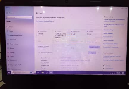 Dell i3 2nd generation 6GB Ram 128 SSD without battery