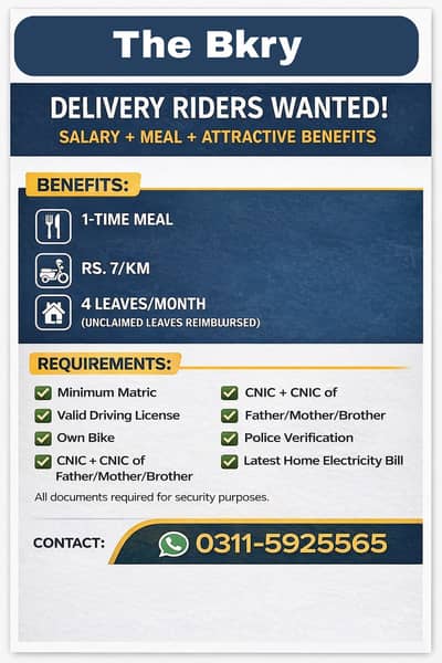 Delivery Riders Required || Rider Jobs || Urgent Hiring !!
