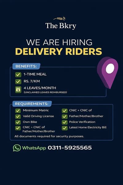 Delivery Riders Required || Rider Jobs || Urgent Hiring !!
