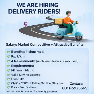 Delivery Riders Required || Rider Jobs || Urgent Hiring !!