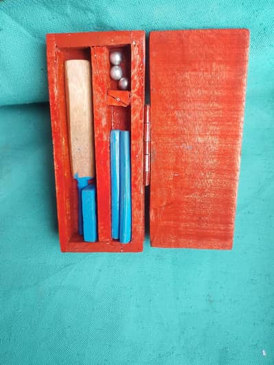 wooden bat and ball three ball one bat one wicket in a handmade