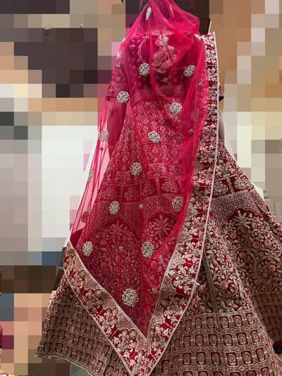 1 time used heavy Red welvet Lehnga