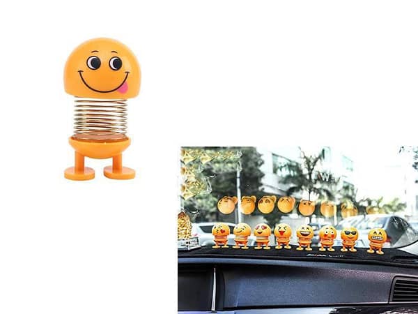 F1 Smiley Face Emoji Dashboard Dancing Spring Toy
