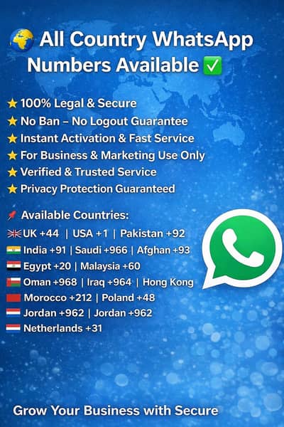 All Countries WhatsApp Numbers Available