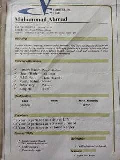 I need driver job Dha phase12345