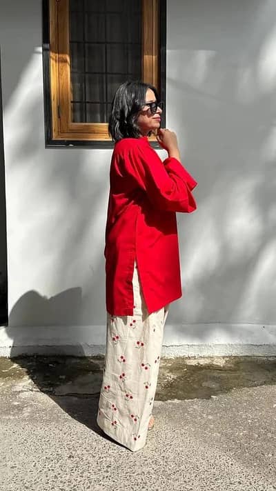 LAL PARI EMBROIDERD 2PC  (Stitched suit)