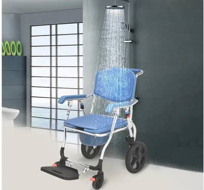 Foldable Shower and Commode Chair With Wheel